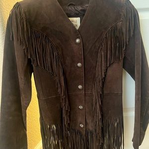 Cripple Creek suede jacket with fringe. Worn 2 times. Great condition.